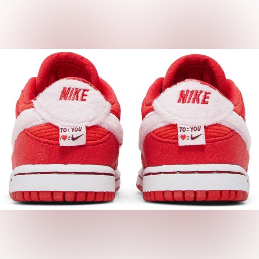 Nike Dunk Low TD Valentine's Day 2024 Red Pink Suede Sneakers Kids Shoes 8c 8 - Picture 3 of 10